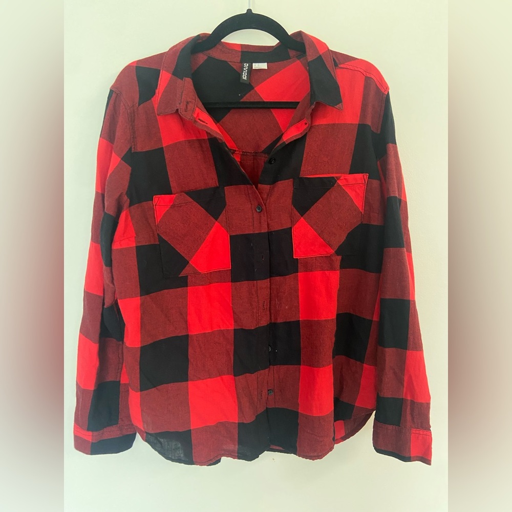 H&M black and red flannel